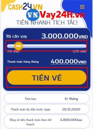 Các bước đăng ký vay tiền cash24 Các bước đăng ký vay tiền cash24