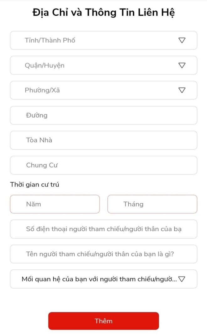 Điền th&ocirc;ng tin địa chỉ