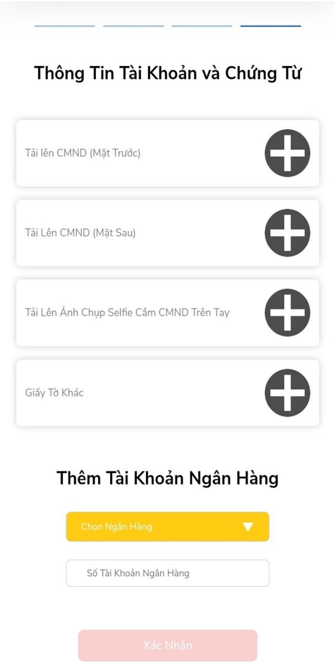Upload h&igrave;nh ảnh CMND/CCCD