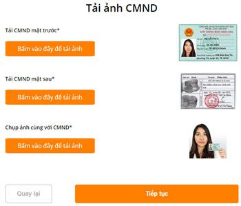 upload cmnd vay tiền oneclickmoney