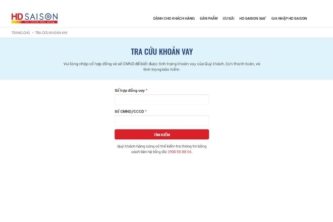 Cách tra cứu hợp đồng vay hd saison