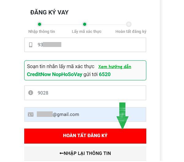 Ho&agrave;n tất đăng k&yacute;