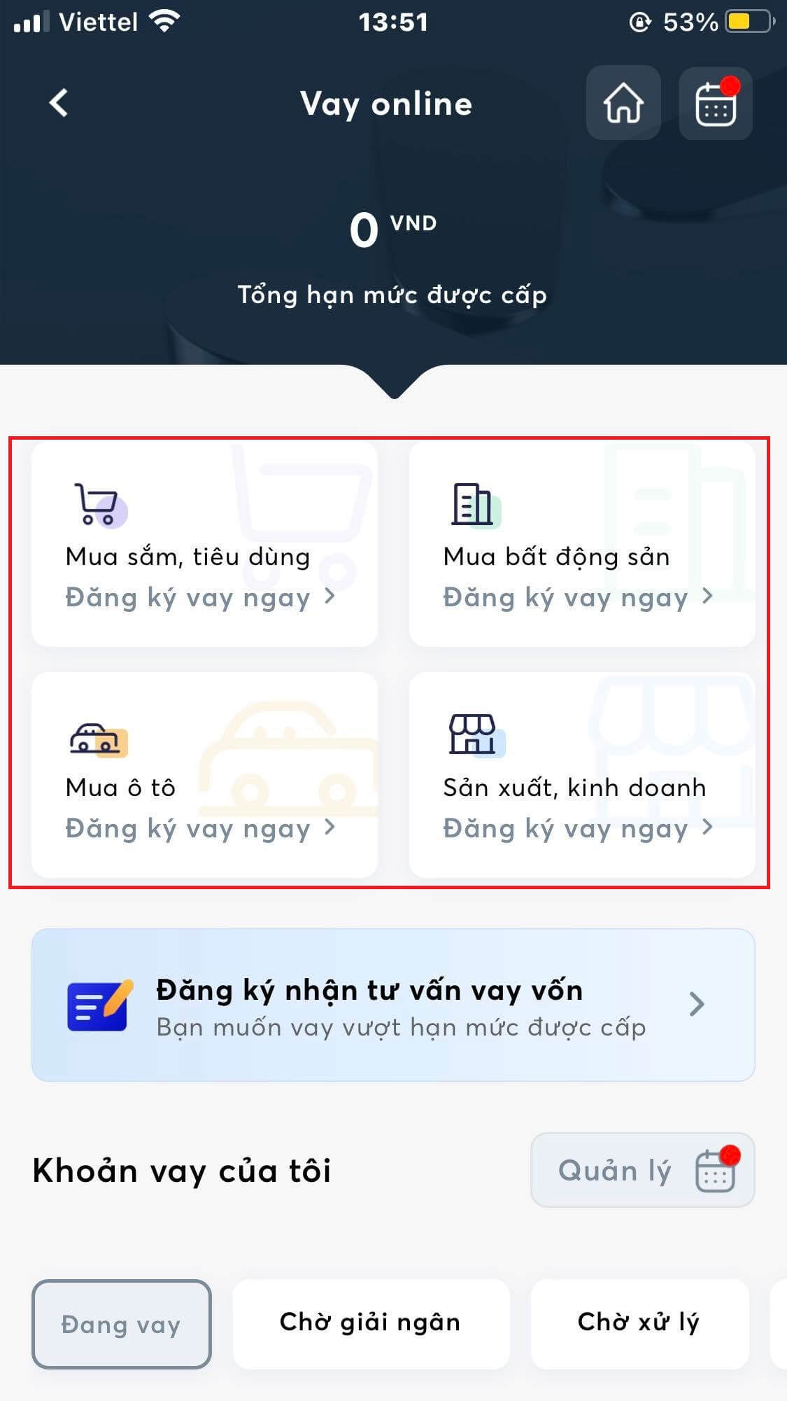 C&aacute;c sản phẩm vay online tr&ecirc;n App Mb Bank