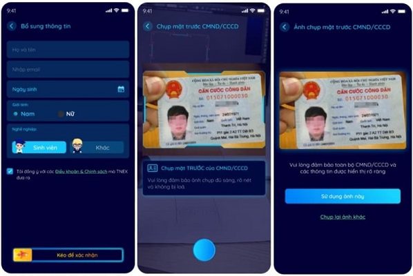 Chụp ảnh hai mặt CMND/CCCD hoặc hộ chiếu Chụp ảnh hai mặt CMND/CCCD hoặc hộ chiếu