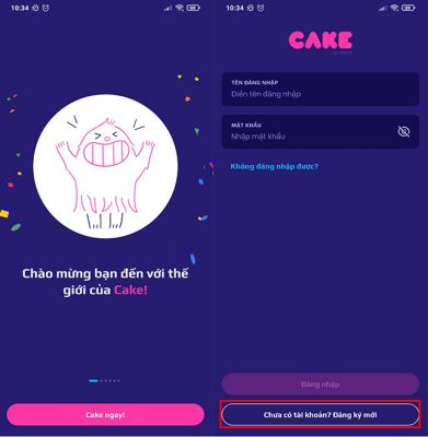 Đăng k&yacute; t&agrave;i khoản Cake