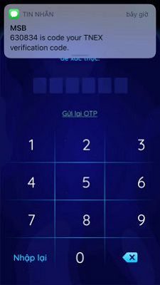 Nhập mã OTP xác thực Nhập mã OTP xác thực